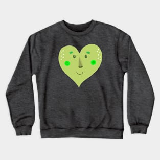 Green heart Crewneck Sweatshirt